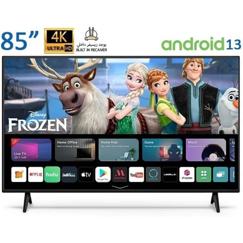 شاشة دانسات LED، مقاس 85 بوصة، نظام اندرويد13، واي فاي، ذاكرة داخلية 8 جيجا، دقة 4K ، ألوان كريستالية - DTD85BU
