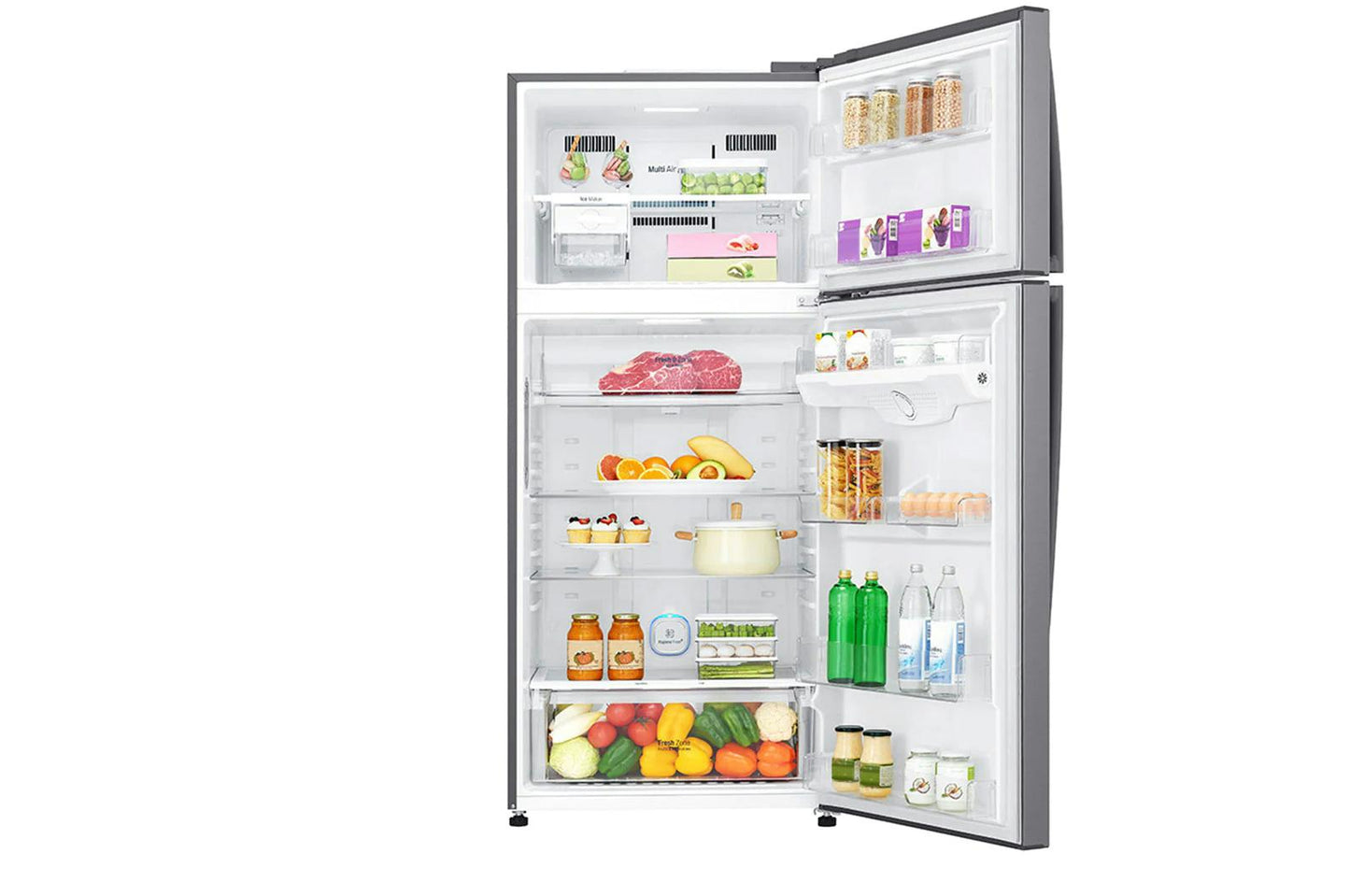 ال جي ثلاجة بابين، مقاس 17.9 قدم ، 506 لتر ، هيجين فريش، واي فاي ، إضاءة LED ، اندونيسي، سيلفر - LT19HBHSIN
