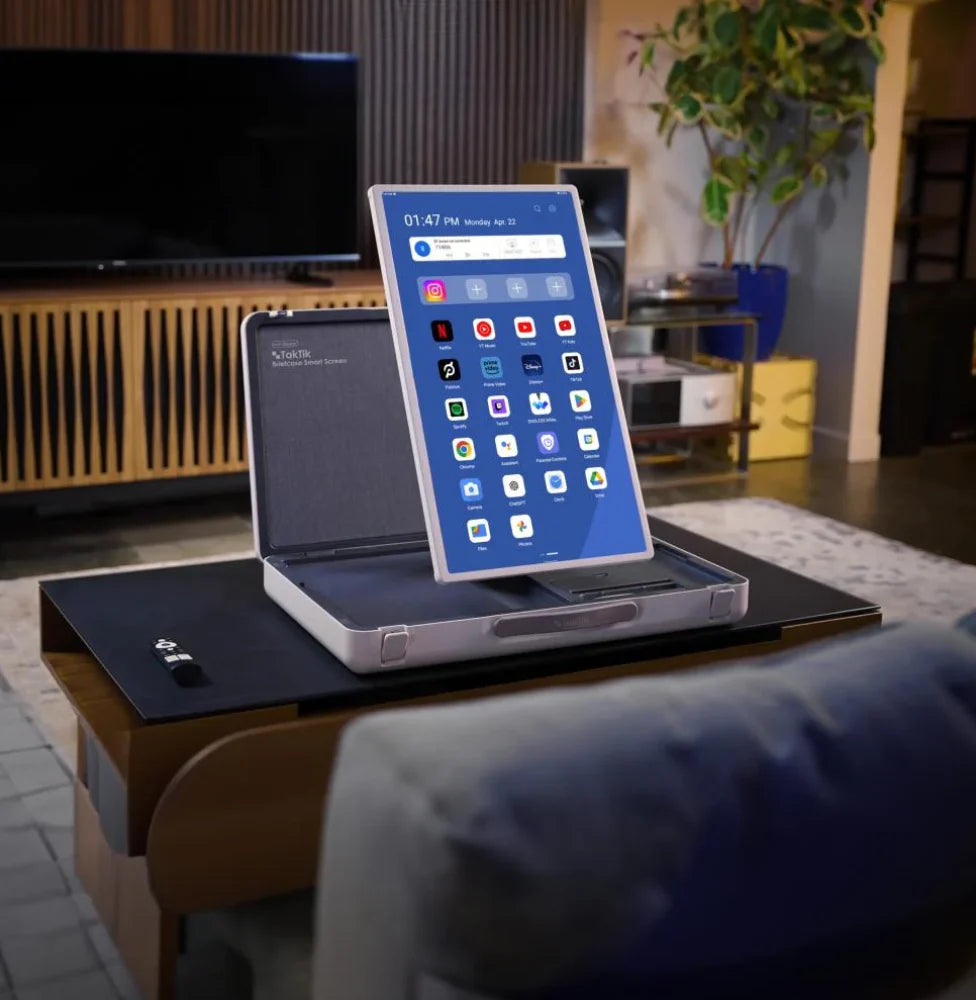 شاشة متنقلة بتصميم حقيبة محمولة ببطارية تكتيك 27 بوصة 6800 مللي أمبير Taktik Briefcase Smart Screen