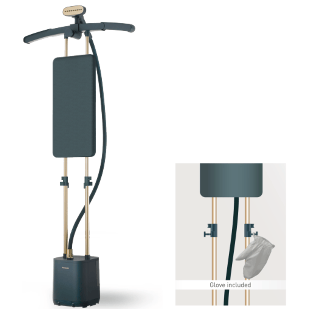 باناسونيك كاوية عامودية , قدرة قصوى 2400 واط, 3 لتر, مع شماعة قابلة للتمدد لإزالة التجاعيد بسرعة, أخضر غامق - NI-GWG090GTH