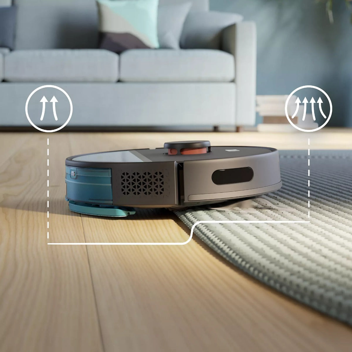 فيليبس روبوت التنظيف الذكي، روبوت التكنيس والتمسيح أكوا 3000، أسود - XU3000/01