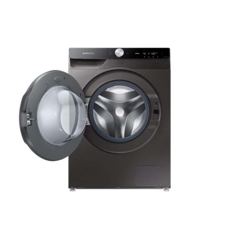 غسالة أتوماتيك سامسونج تعبئة أمامية 12 كجم، تنشيف 8 كجم، تنشيف 100٪، 18 برنامج، 1400 دورة في الدقيقة، محرك ديجيتال انفرتر، أسود - WD12TP34DSXYL