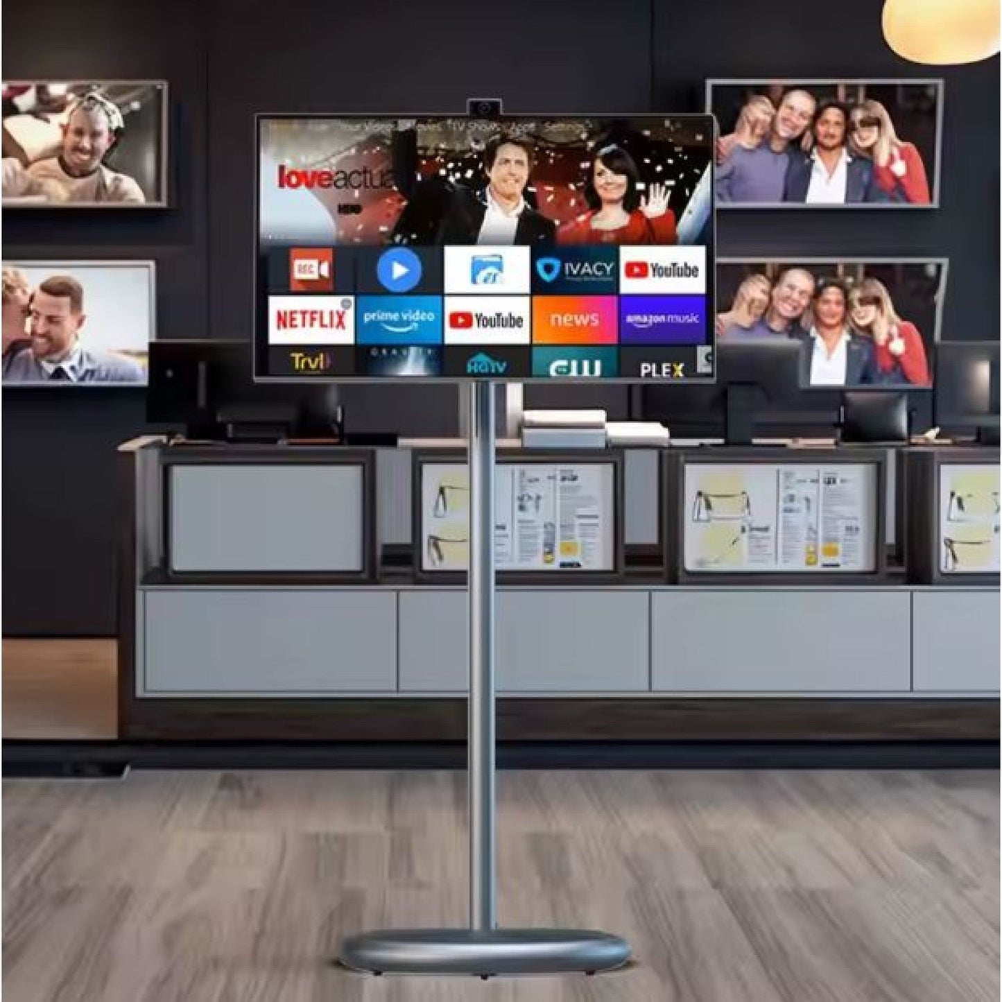 شاشة متنقلة اندرويد لمس ذكية تكتك مع ستاند كاميرا 32 بوصة Taktik Portable Smart Screen 1080p Rotatable Touch Screen