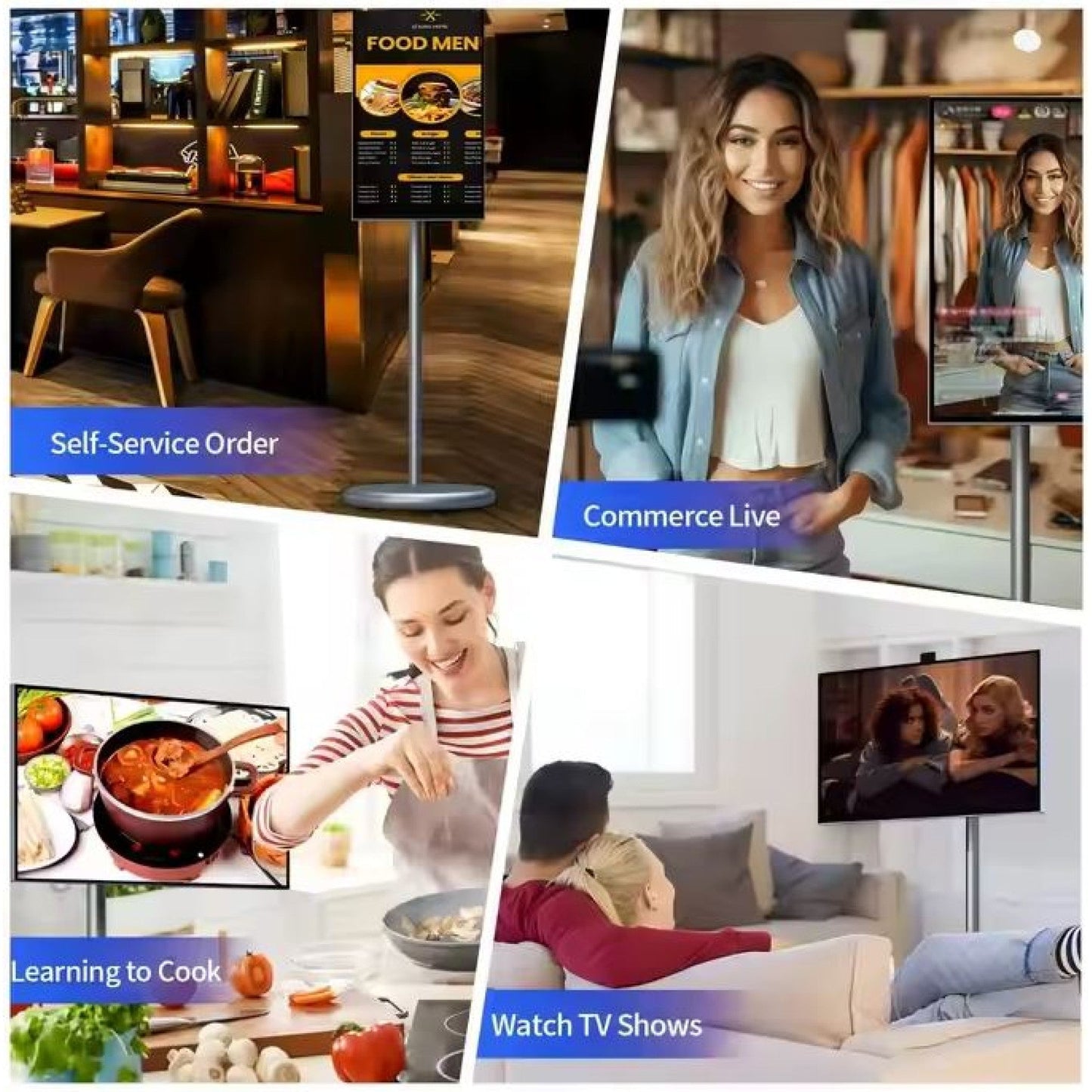 شاشة متنقلة اندرويد لمس ذكية تكتك مع ستاند كاميرا 32 بوصة Taktik Portable Smart Screen 1080p Rotatable Touch Screen